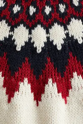 Pull en maille jacquard - Crème/motif — photo 3