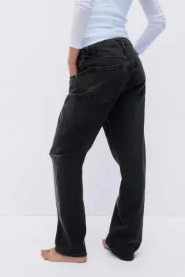 MAMA Straight Low Waist Jeans - Noir denim — photo 3