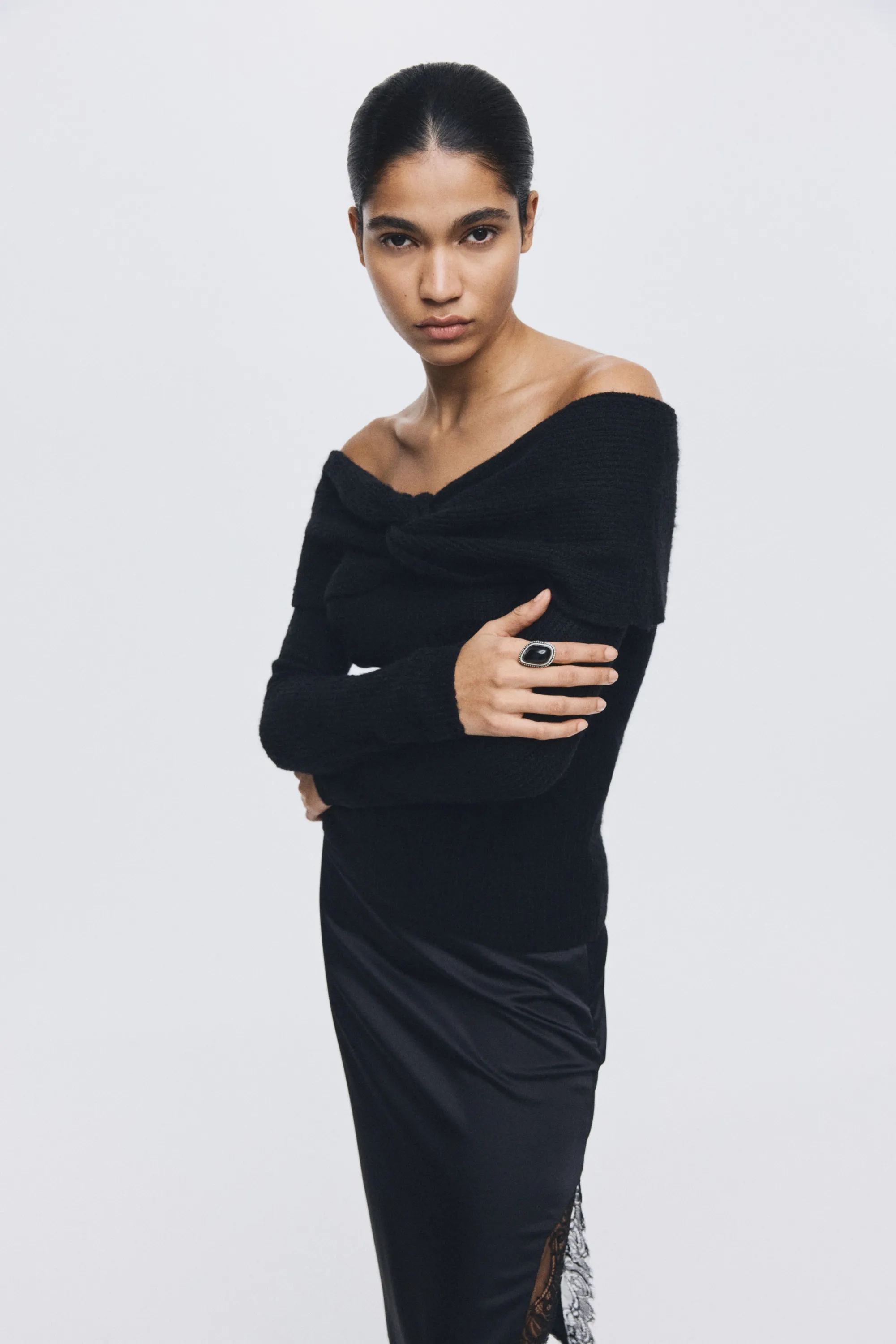 Pull épaules nues - Noir