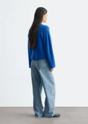 Cardigan en maille d’alpaga mélangé - Bleu vif — photo 5