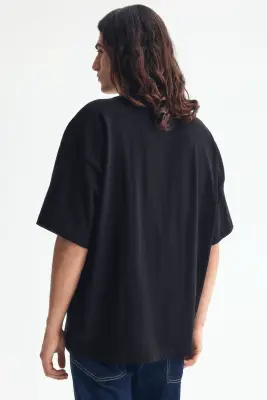 T-shirt Oversized Fit en coton - Noir — photo 3