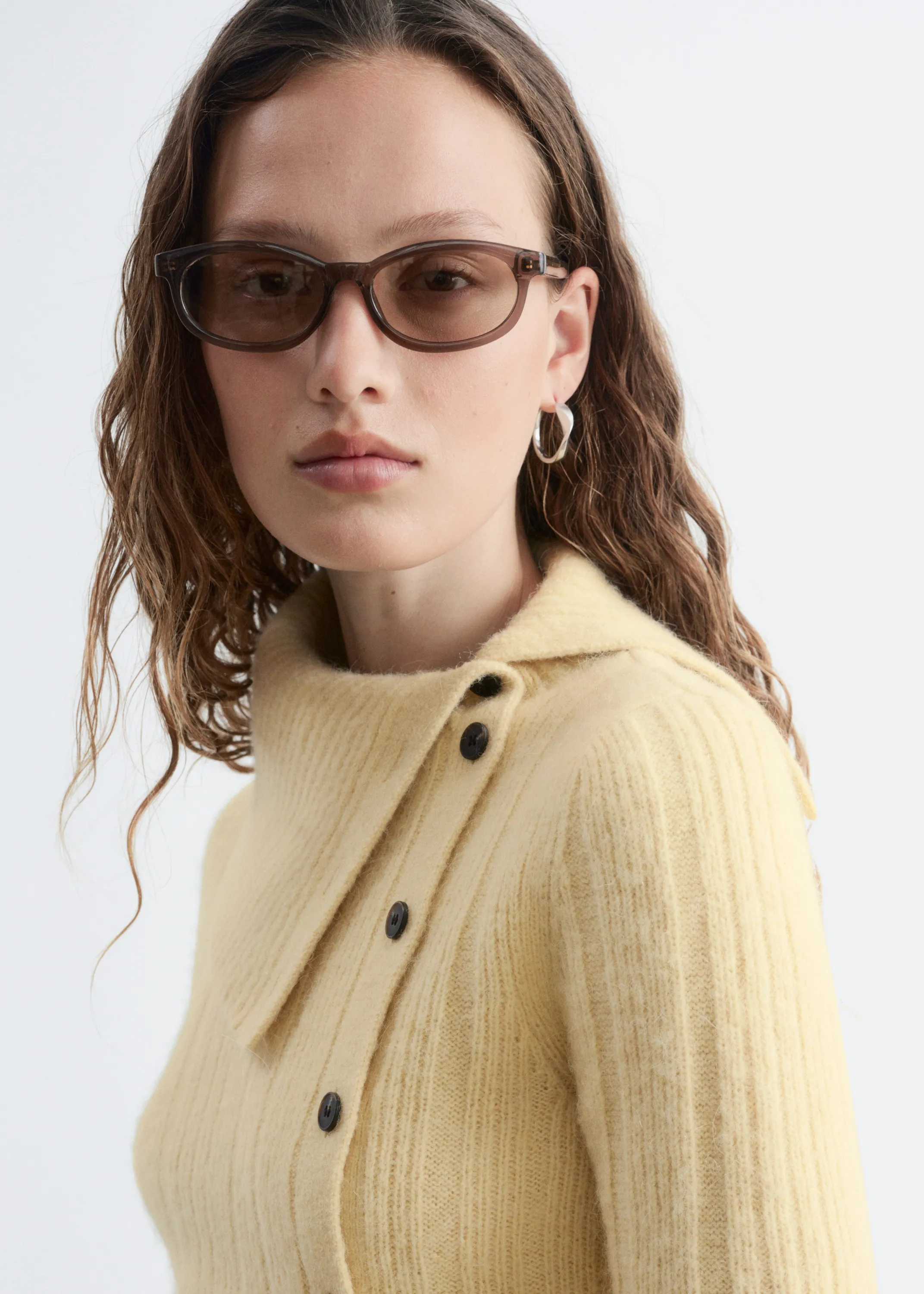 Cardigan en alpaga mélangé - Couleur crème