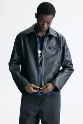 Veste avec col - Noir — photo 1
