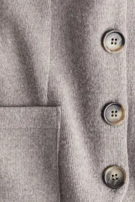 Gilet en maille côtelée - Grège chiné — photo 4
