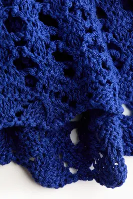Robe volantée en maille pointelle - Bleu vif — photo 4