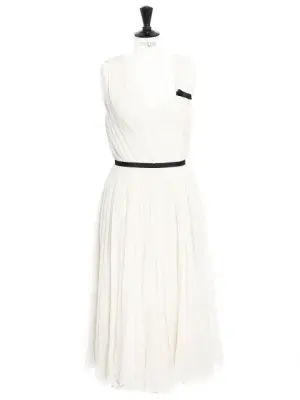 Robe en mousseline de soie plissée blanche NEUVE Prix boutique 3000€ Taille 36 — photo 1