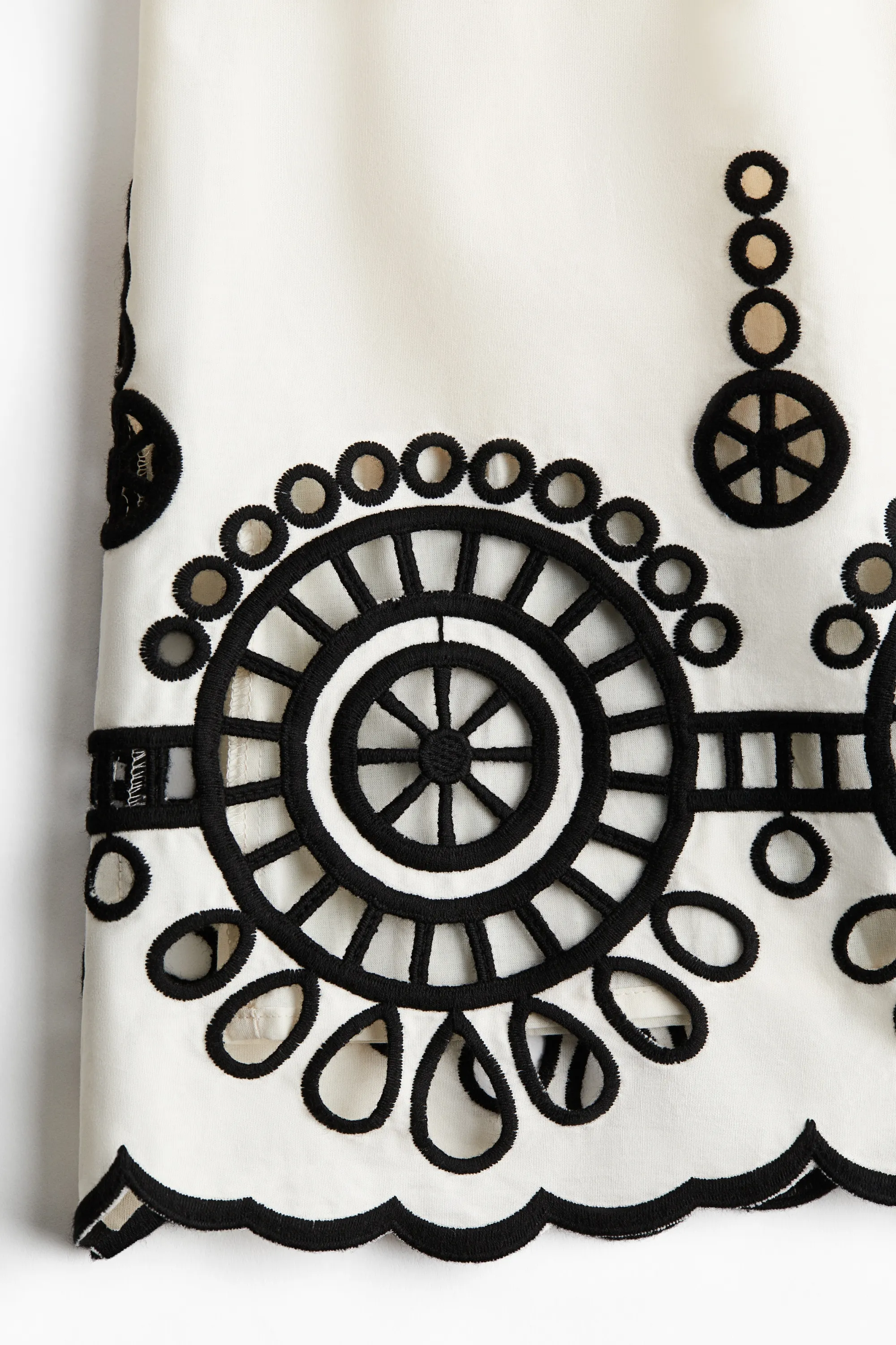Robe avec détail en broderie anglaise - Blanc