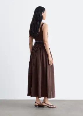 Robe midi évasée - Marron foncé — photo 3