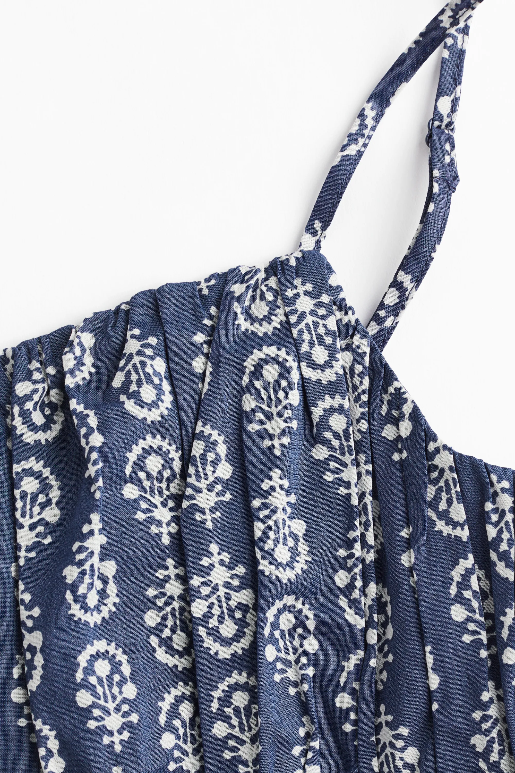 Crop top à bretelles fines - Bleu foncé/motif