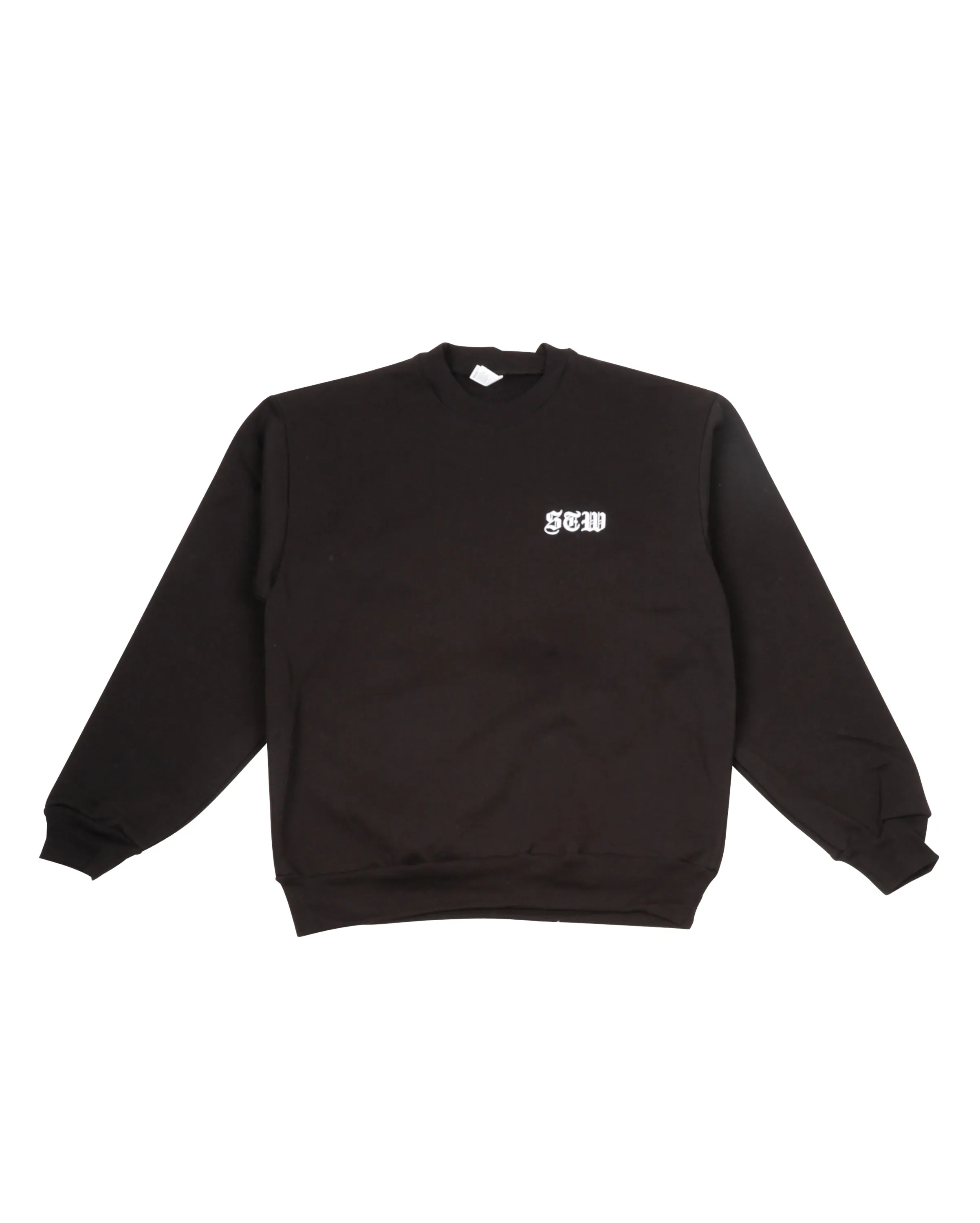 Crewneck Black STW Embroidered