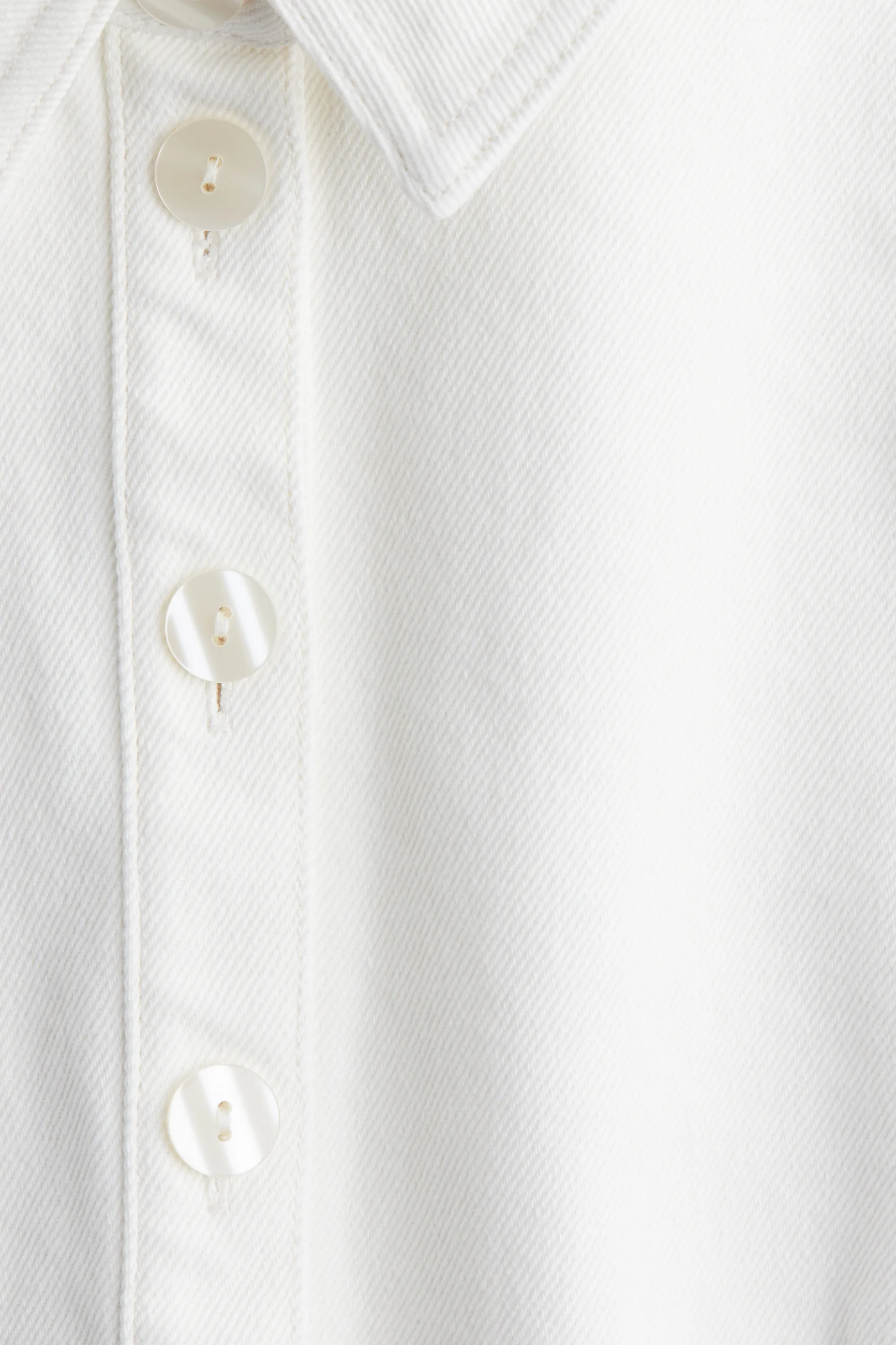 Robe en denim avec col - Blanc
