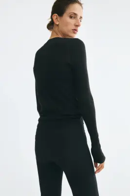Pantalon Capri avec plis - Bleu marine — photo 3