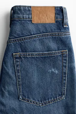 Straight High Waist Ankle Jeans - Bleu denim — photo 4