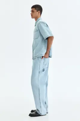 Jean baggy Carpenter - Bleu denim clair — photo 4
