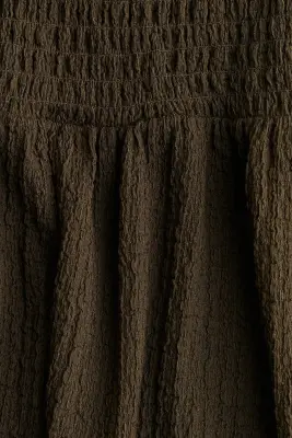 Robe bandeau smockée - Vert foncé