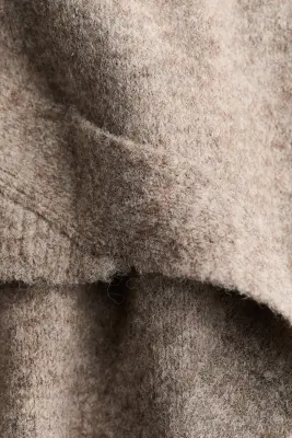 Gilet cache-cœur en maille - Taupe chiné — photo 4