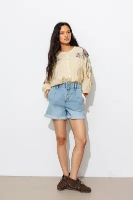 Chemise brodée gaze de coton — photo 5