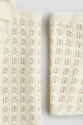 Ensemble 2 pièces en maille pointelle de coton - Crème — photo 3