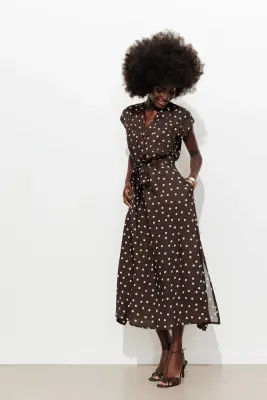 Robe mi-longue ceinturée Femme — photo 2