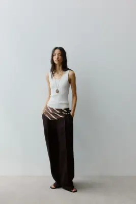 Pantalon chic à jambes larges - Marron foncé — photo 1