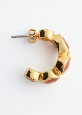 Boucles d’oreilles avec strass - Doré/Orange — photo 1