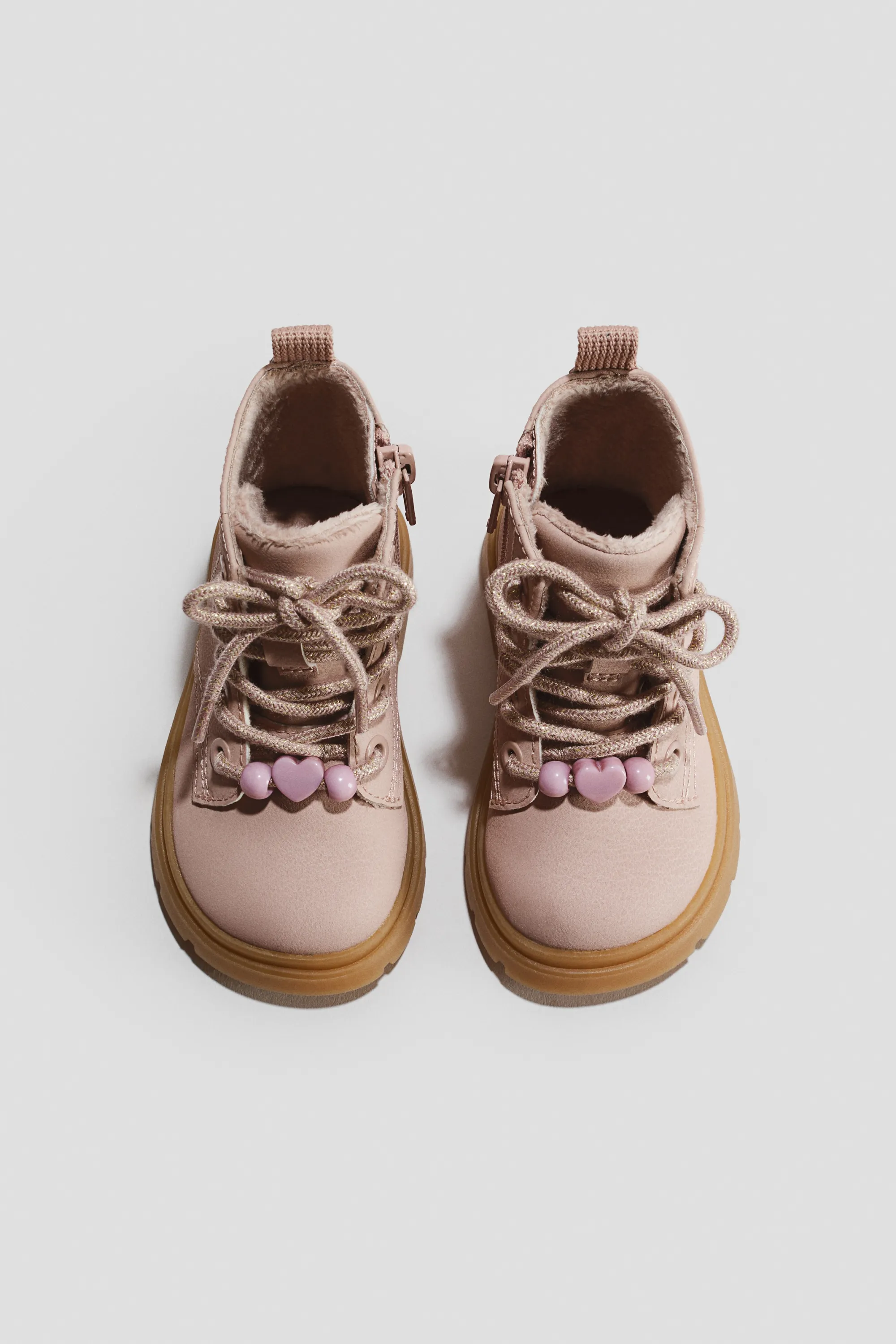 Bottines à lacets - Rose clair