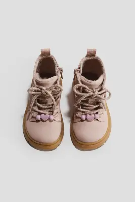 Bottines à lacets - Rose clair — photo 1