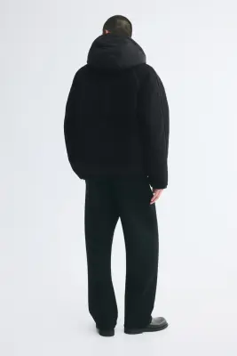 Veste à capuche en tissu Teddy bear - Noir — photo 4