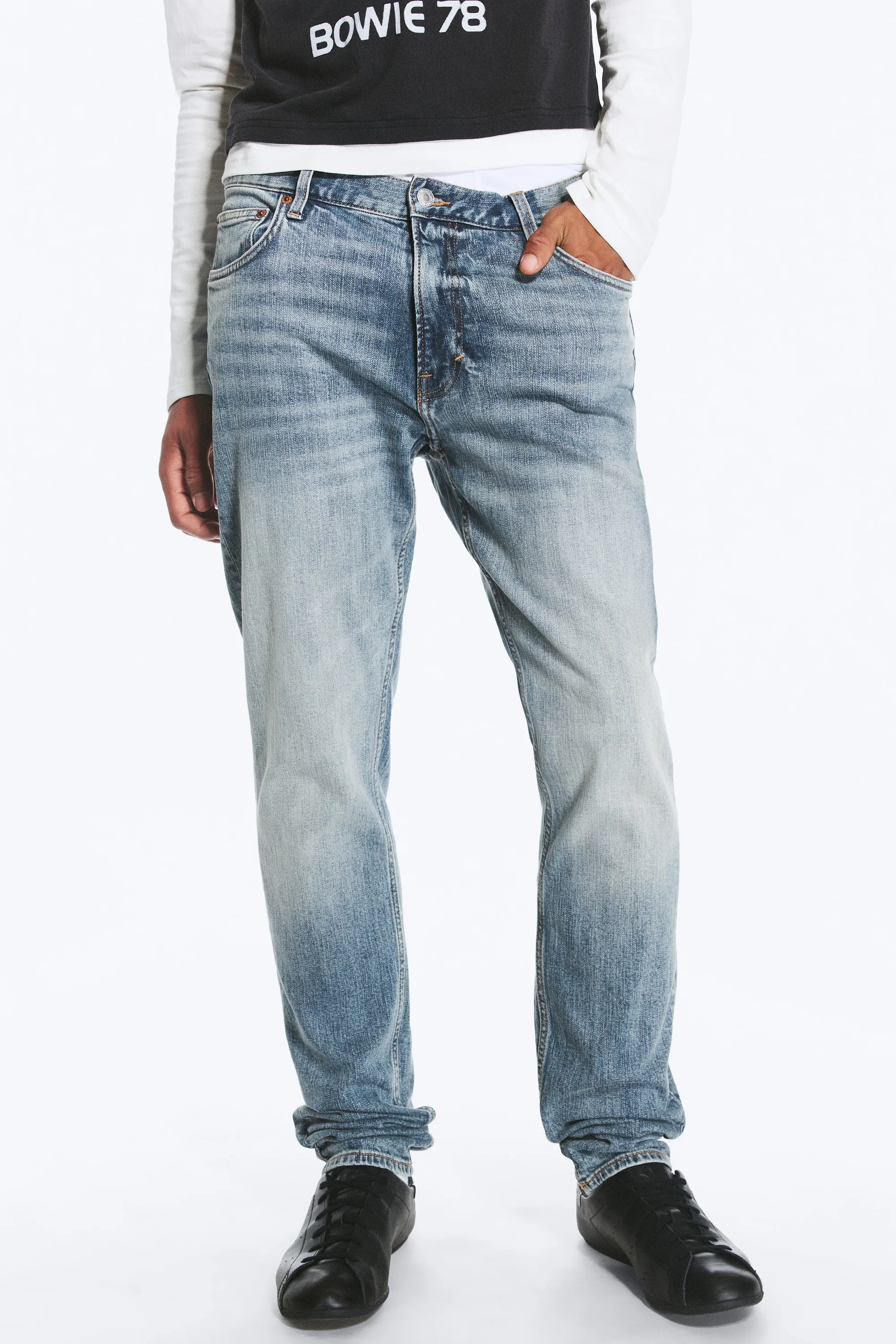 Jean droit ajusté taille mi-haute Orion - Blue Horses - Bleu moyen