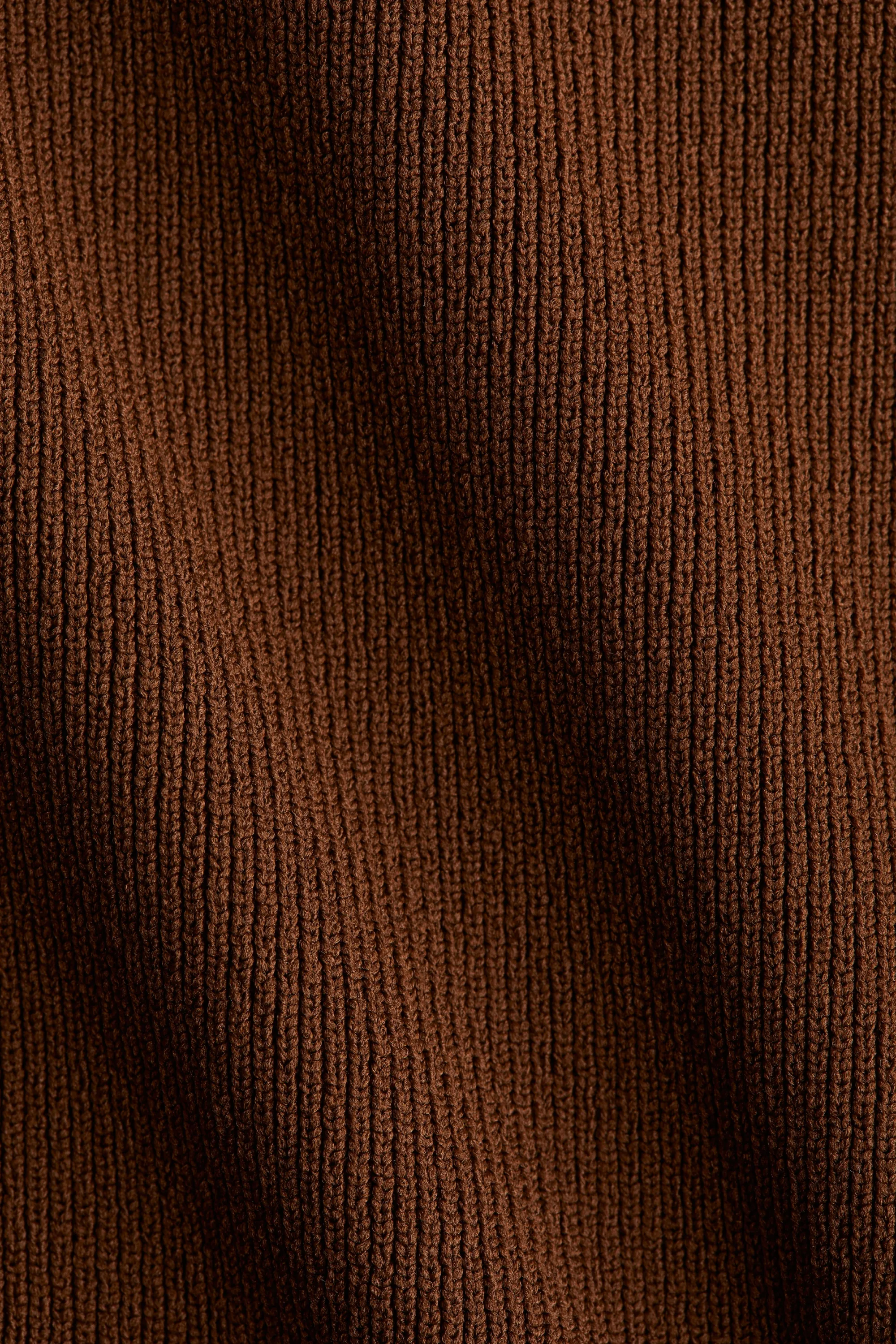 Robe en maille côtelée - Marron