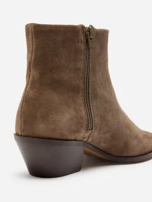 Bottines en cuir - Taupe foncé — photo 3
