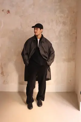 Still By Hand – Corduroy straight pants PT03263OS – BLACK