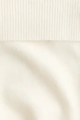 Pantalon en maille avec ceinture repliée - Crème — photo 3