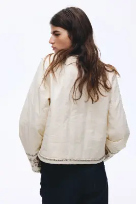 Veste matelassée - Beige clair/fleuri — photo 3