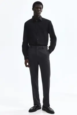 Chemise Slim Fit repassage facile - Noir — photo 2