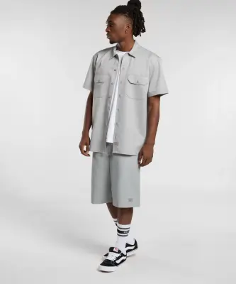 DICKIES CHEMISE MANCHES COURTES Gris clair — photo 3