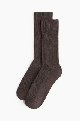 Lot de 3 paires de chaussettes côtelées - Crème/beige clair/marron foncé — photo 1
