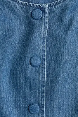 Veste péplum sans col - Bleu denim — photo 3