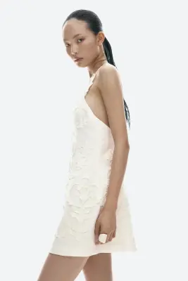 Robe à bretelles fines avec applications - Crème — photo 4