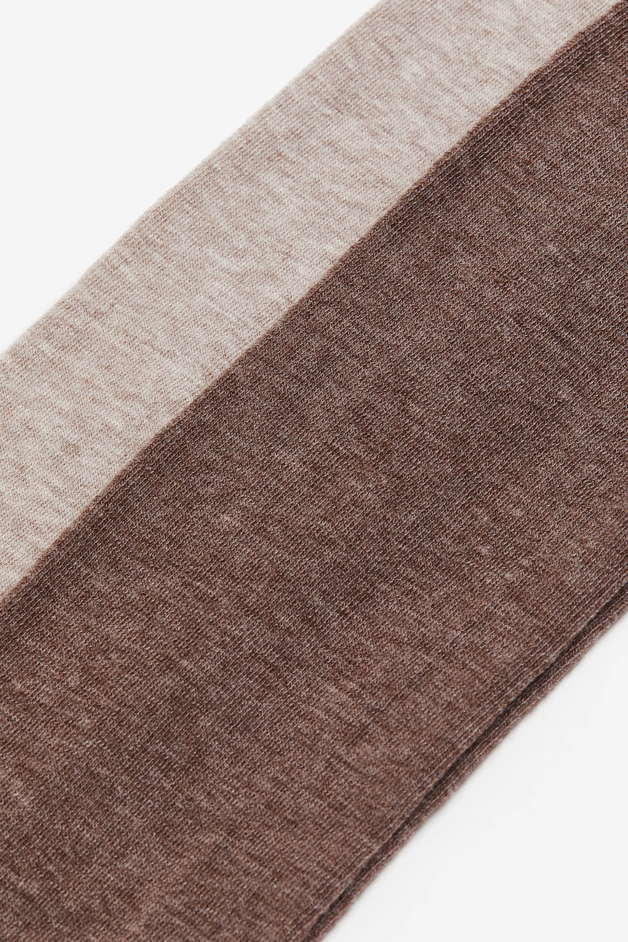 Lot de 2 collants en maille fine - Beige chiné/marron chiné