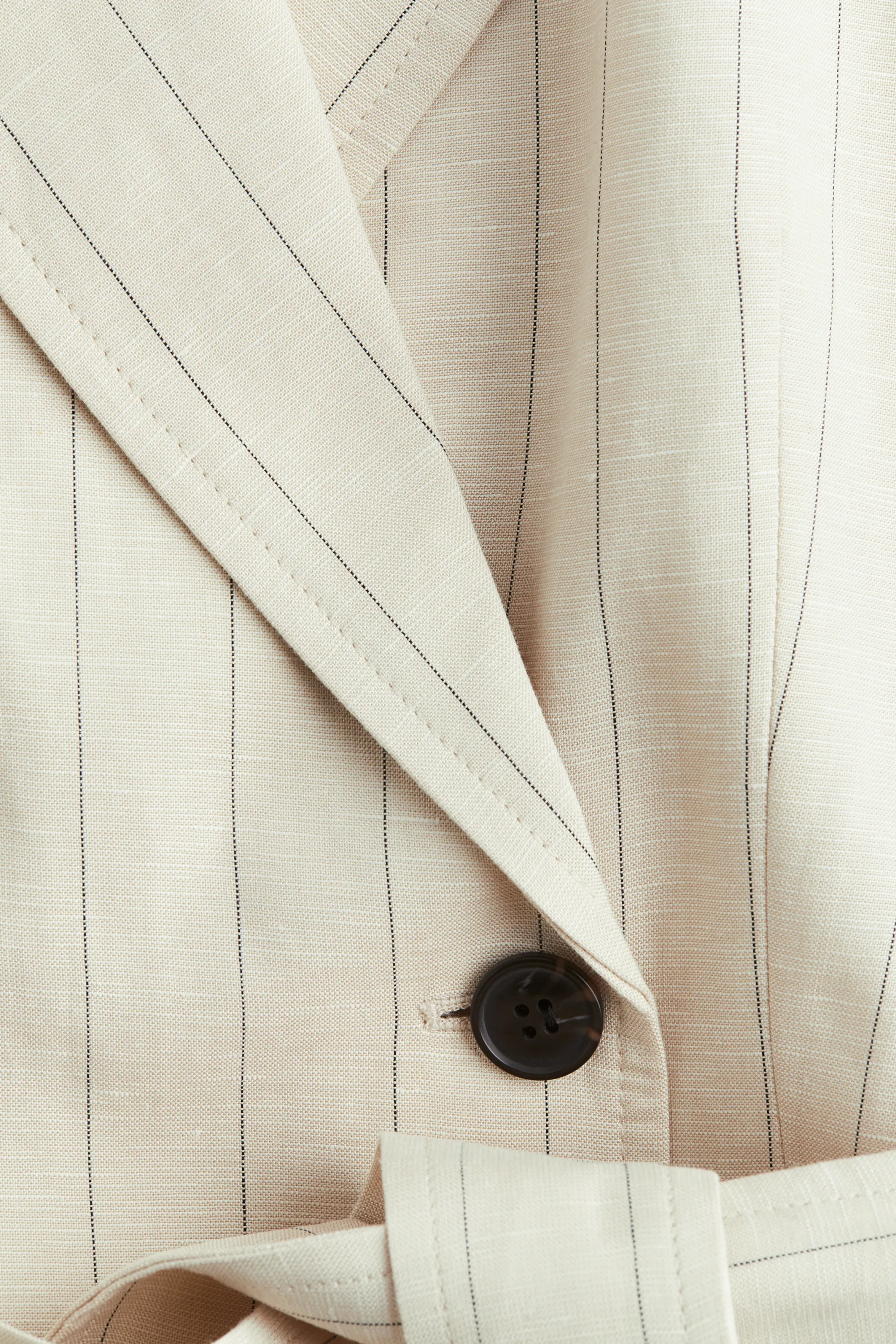 Robe blazer en lin mélangé - Beige clair/rayures tennis