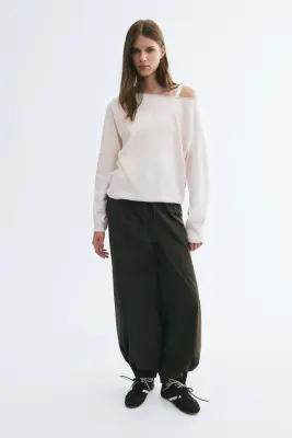 Off-the-shoulder jumper - Rose poudré — photo 1