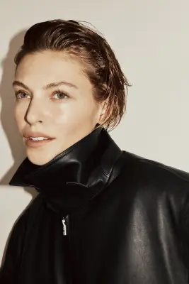 Veste en cuir - Noir — photo 2