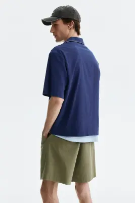 Short Relaxed Fit en coton - Vert kaki — photo 2