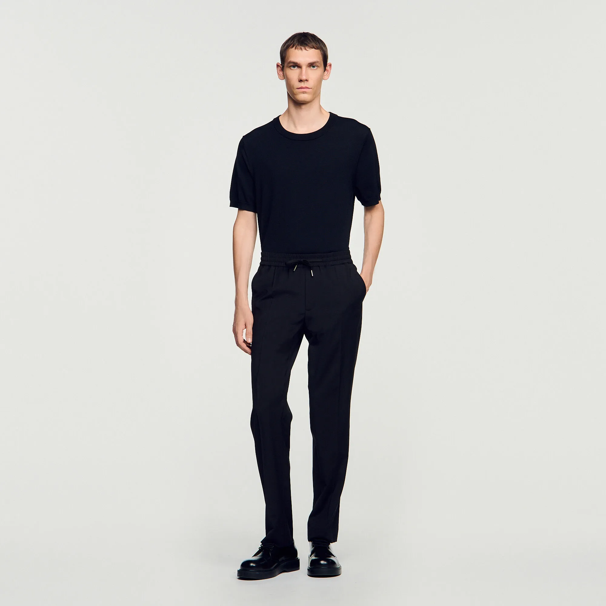 Pantalon droit élastiqué