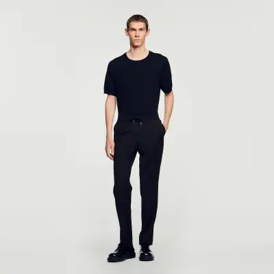 Pantalon droit élastiqué