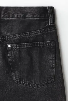 Jean Loose Straight à jambes tournantes - Noir denim — photo 4