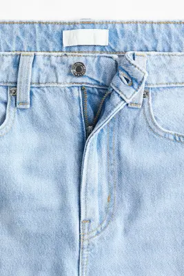 Wide High Waist Jeans - Bleu denim clair — photo 4
