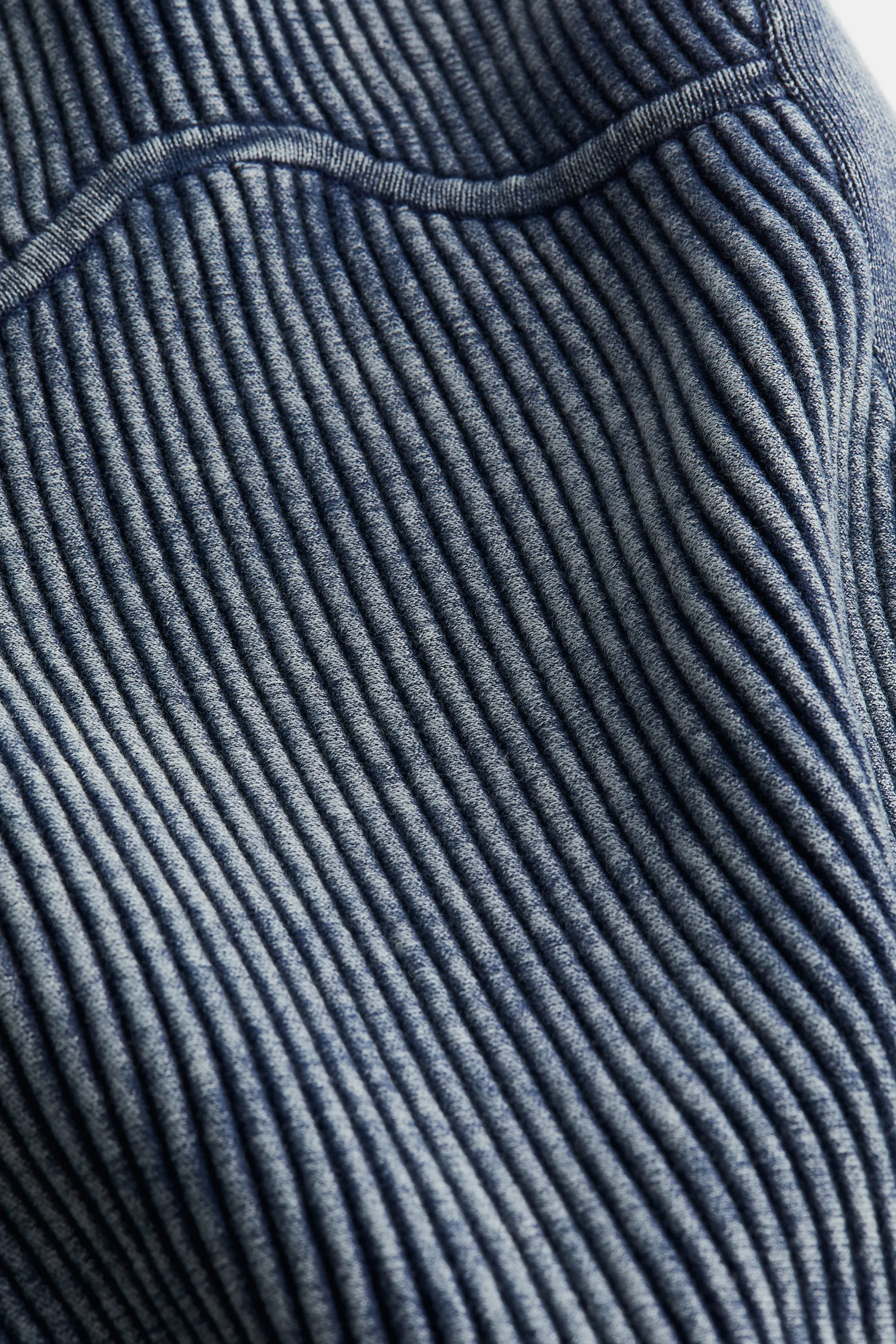 Robe délavée en maille côtelée - Bleu pigeon chiné