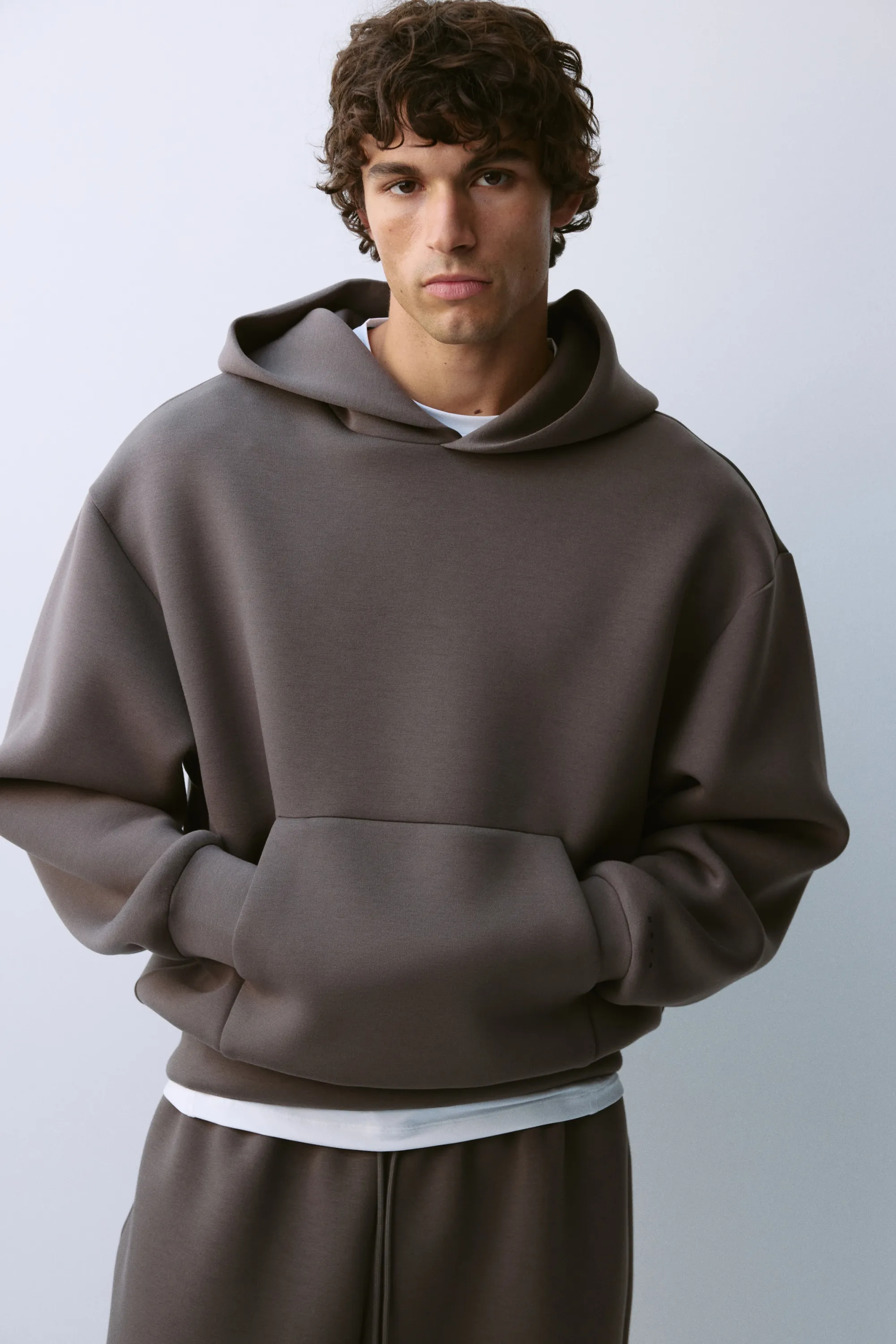 Hoodie de sport Oversized Fit DryMove™ - Taupe